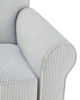 Searcy White/Navy Swivel Glider Accent Chair by Ashley at Eve Furniture