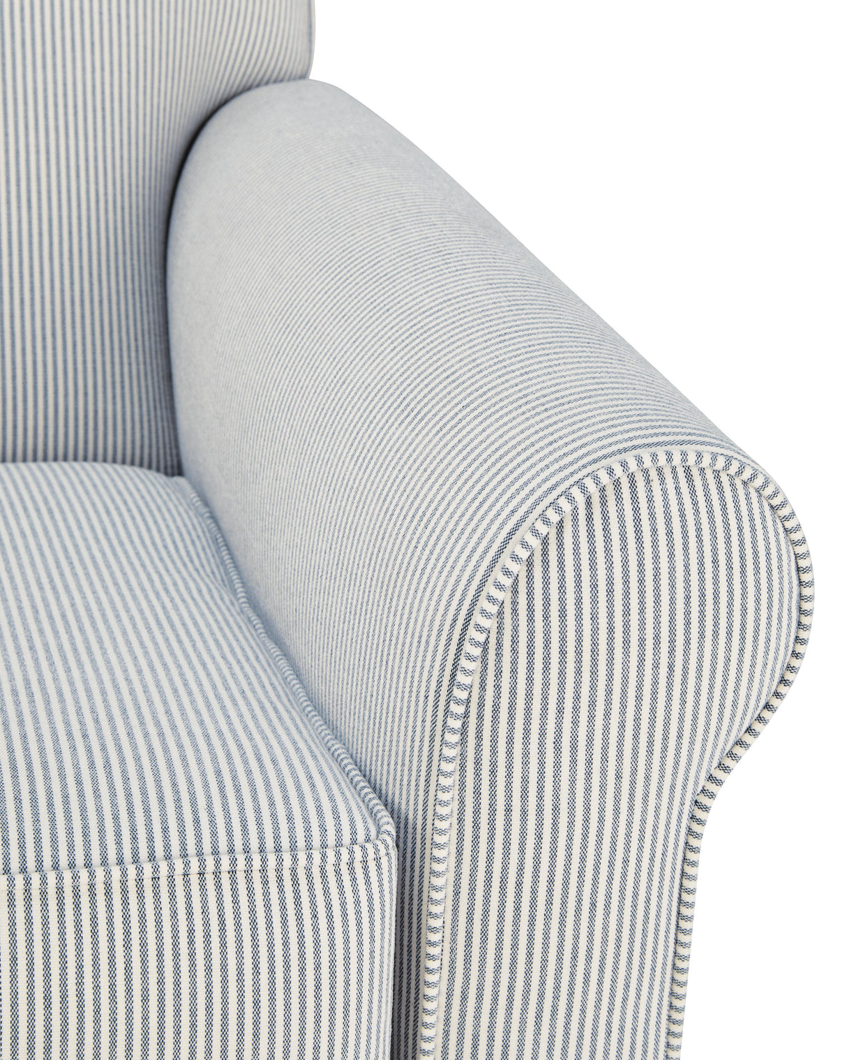 Searcy White/Navy Swivel Glider Accent Chair