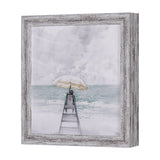 Seaside Vacation III by Mercana Studio a Hand Embellished Textured Framed Art Print by Mercana at Eve Furniture