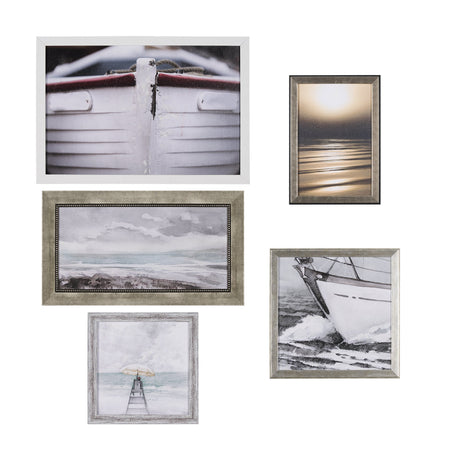 Seaside Vacation III by Mercana Studio a Hand Embellished Textured Framed Art Print by Mercana at Eve Furniture