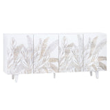 Seaside White/Brown Four-Door Sideboard by Crestview at Eve Furniture