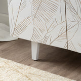 Seaside White/Brown Four-Door Sideboard by Crestview at Eve Furniture