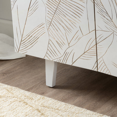 Seaside White/Brown Four-Door Sideboard by Crestview at Eve Furniture