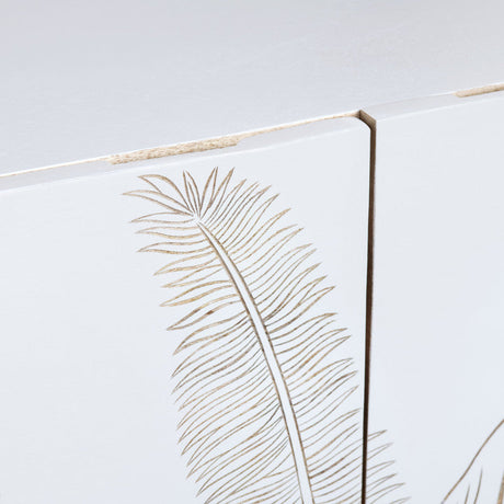 Seaside White/Brown Four-Door Sideboard by Crestview at Eve Furniture