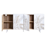 Seaside White/Brown Four-Door Sideboard by Crestview at Eve Furniture