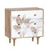 Seaside White/Brown Three-Drawer Chest by Crestview at Eve Furniture