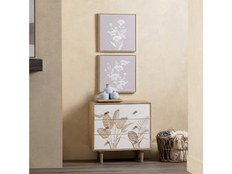 Seaside White/Brown Three-Drawer Chest by Crestview at Eve Furniture