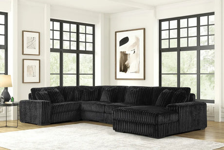 Season Black 5-Piece Oversized Right Arm Facing (RAF) Sectional by Happy Homes at Eve Furniture