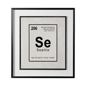 Seattle by Glartlab a Hand Embellished Textured Framed Art Print Matted under Glass by Mercana at Eve Furniture