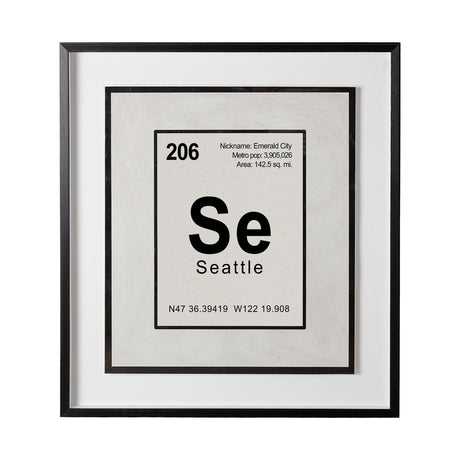 Seattle by Glartlab a Hand Embellished Textured Framed Art Print Matted under Glass by Mercana at Eve Furniture