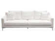 Seattle Loose Back Sofa in White Linen with Polished Silver Metal Leg by Diamond Sofa at Eve Furniture