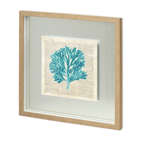 Seaweed Pages by Christopher James a Hand Embellished Textured Framed Art Print Matted under Glass by Mercana at Eve Furniture