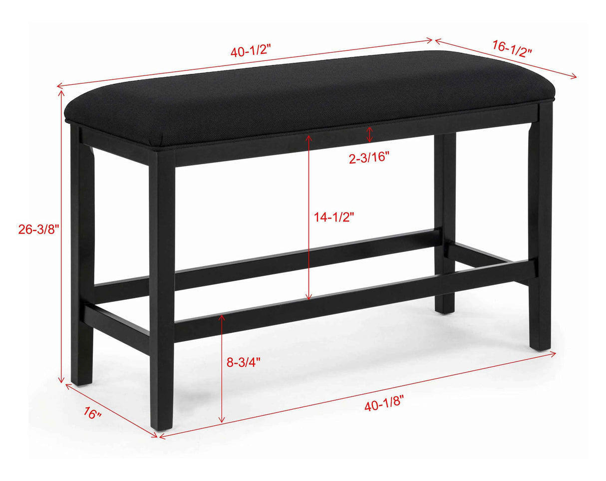 Sebastian Black Counter Height Bench by Crown Mark at Eve Furniture