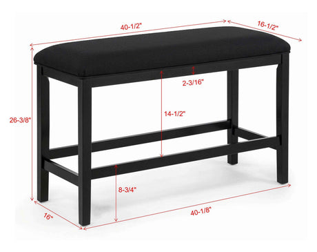 Sebastian Black Counter Height Bench by Crown Mark at Eve Furniture