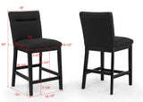 Sebastian Black Counter Height Chair, Set of 2 by Crown Mark at Eve Furniture
