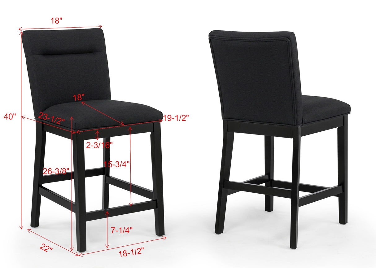 Sebastian Black Counter Height Set by Crown Mark at Eve Furniture