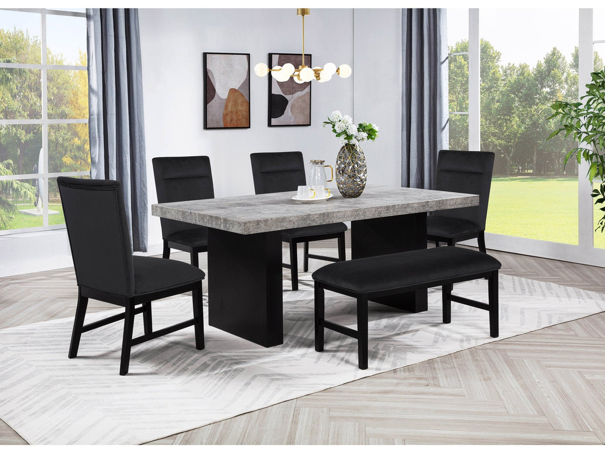 Sebastian Black Dining Bench by Crown Mark at Eve Furniture