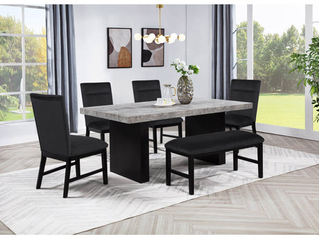 Sebastian Black Dining Bench by Crown Mark at Eve Furniture