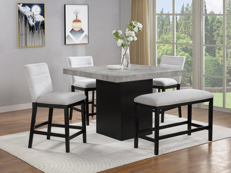Sebastian Black/Gray Counter Height Dining Table by Crown Mark at Eve Furniture