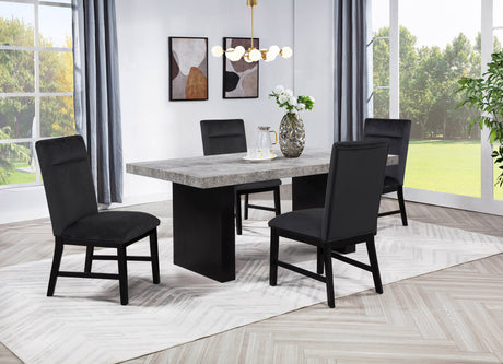 Sebastian Black/Gray Dining Set by Crown Mark at Eve Furniture