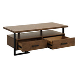 Sedley Walnut/Rustic Black Cocktail Table by Homelegance at Eve Furniture