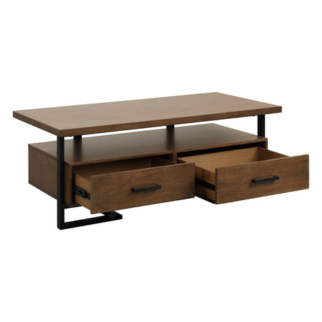 Sedley Walnut/Rustic Black Cocktail Table by Homelegance at Eve Furniture