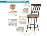 Sedona 30″ Bar Stool, Swivel by Steve Silver at Eve Furniture