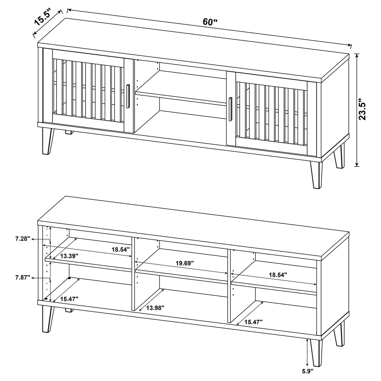 Sedona 70" TV Stand Media Console Dark Pine