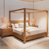 Sedona Canopy King Bed in Brushed Acacia by Home Trends & Design at Eve Furniture