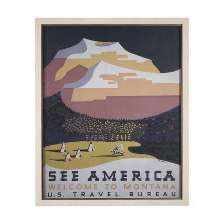 See America by Vintage Collection a Hand Embellished Textured Framed Art Print by Mercana at Eve Furniture