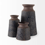 Sefina II Medium Brown/Black Patterned Ceramic Vase by Mercana at Eve Furniture