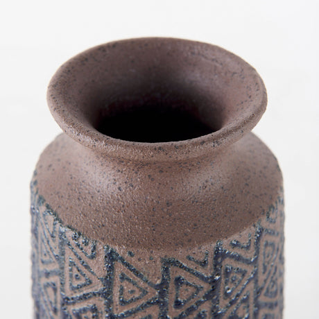 Sefina II Medium Brown/Black Patterned Ceramic Vase by Mercana at Eve Furniture