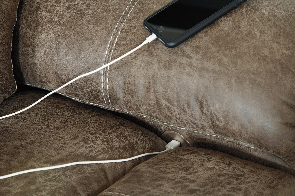 Segburg Driftwood 2-Piece Power Reclining Sofa by Ashley at Eve Furniture