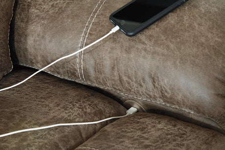 Segburg Driftwood 2-Piece Power Reclining Sofa by Ashley at Eve Furniture