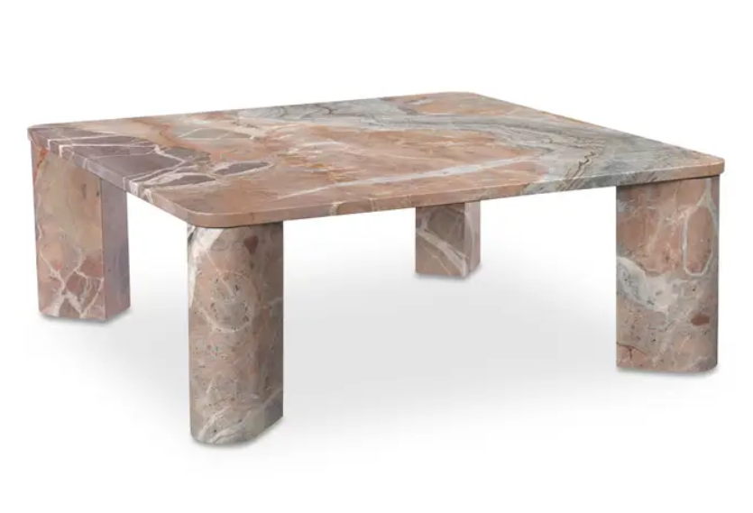 Segment Coffee Table Orange Levante Marble by Moe's Home at Eve Furniture