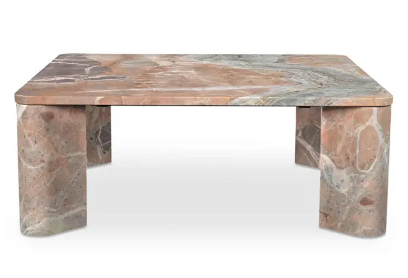 Segment Coffee Table Orange Levante Marble by Moe's Home at Eve Furniture