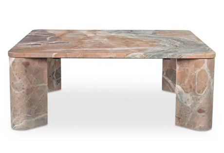 Segment Coffee Table Orange Levante Marble by Moe's Home at Eve Furniture