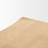 Sekou Light Brown Wooden Craftsman Bench by Mercana at Eve Furniture