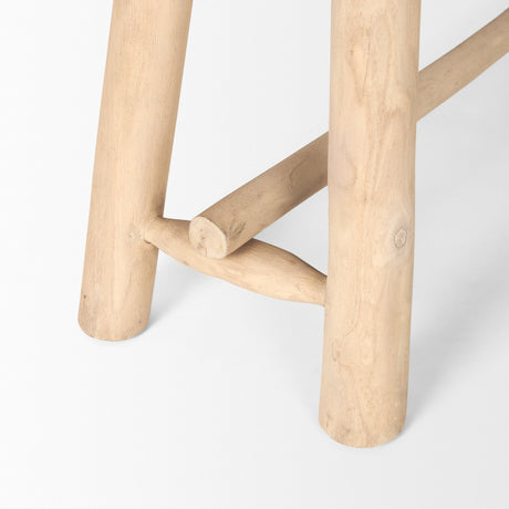 Sekou Light Brown Wooden Craftsman Bench by Mercana at Eve Furniture