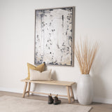 Sekou Light Brown Wooden Craftsman Bench by Mercana at Eve Furniture