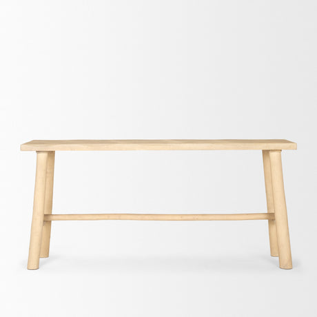Sekou Light Brown Wooden Craftsman Console Table by Mercana at Eve Furniture