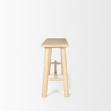 Sekou Light Brown Wooden Craftsman Console Table by Mercana at Eve Furniture