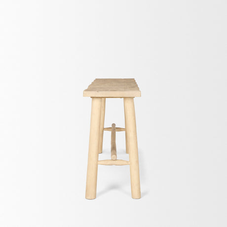 Sekou Light Brown Wooden Craftsman Console Table by Mercana at Eve Furniture