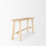Sekou Light Brown Wooden Craftsman Console Table by Mercana at Eve Furniture