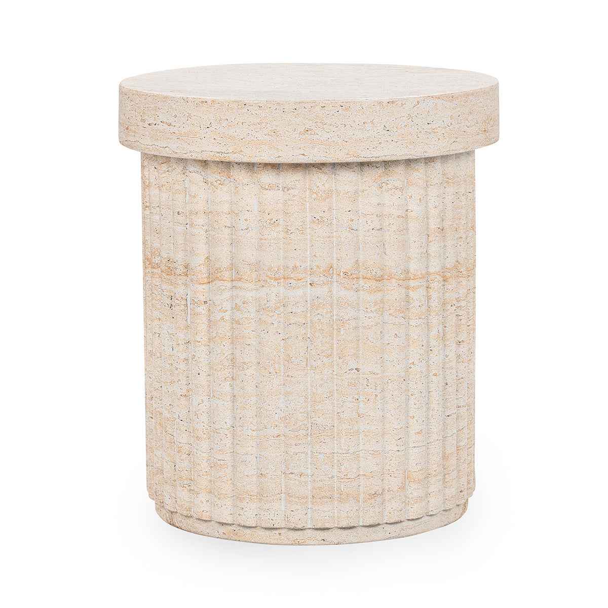 Selah Capri Limestone Outdoor Accent Table by Classic Home at Eve Furniture