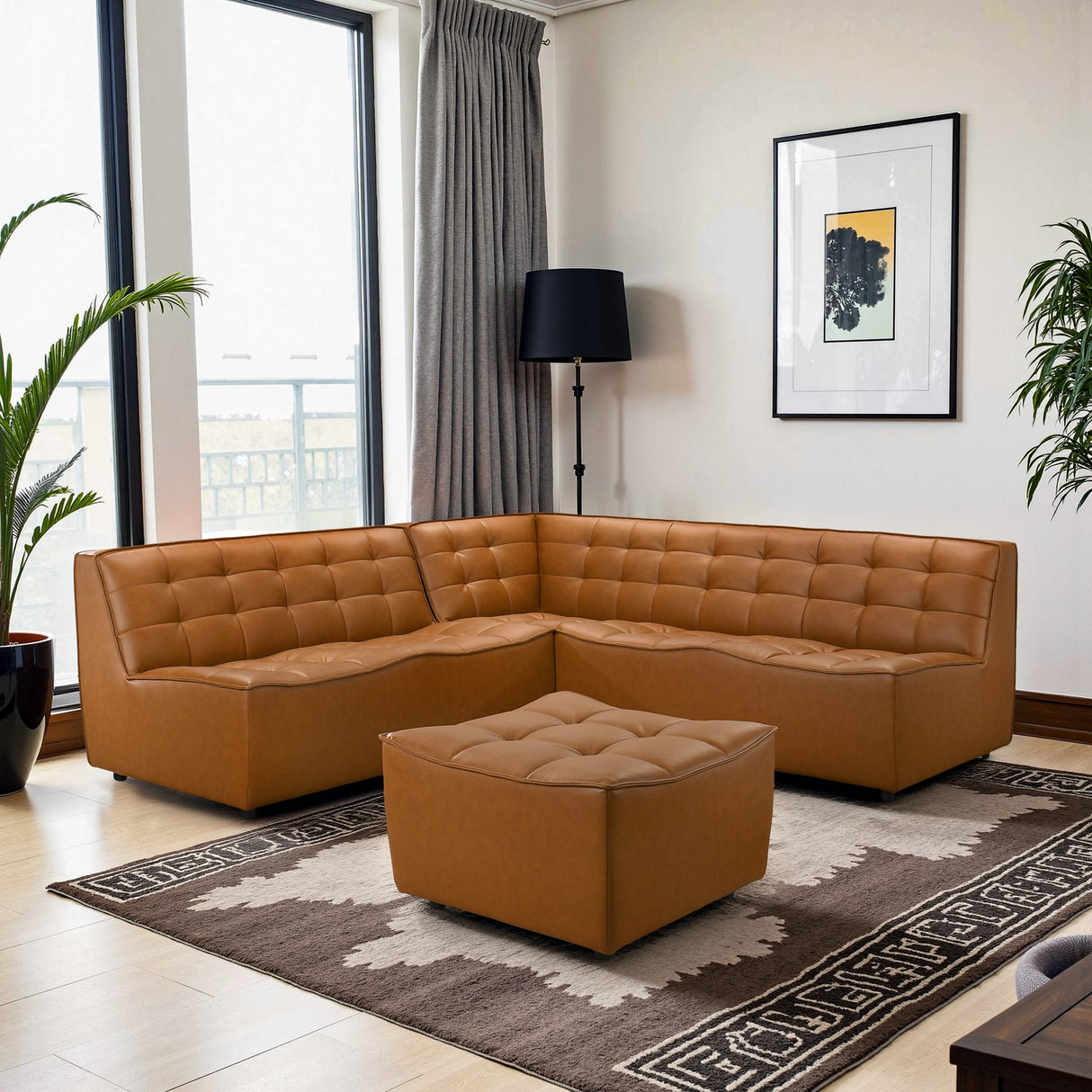 Selen Comfy & Chic Corner Sectional Sofa with Ottoman by Ashcroft Imports at Eve Furniture
