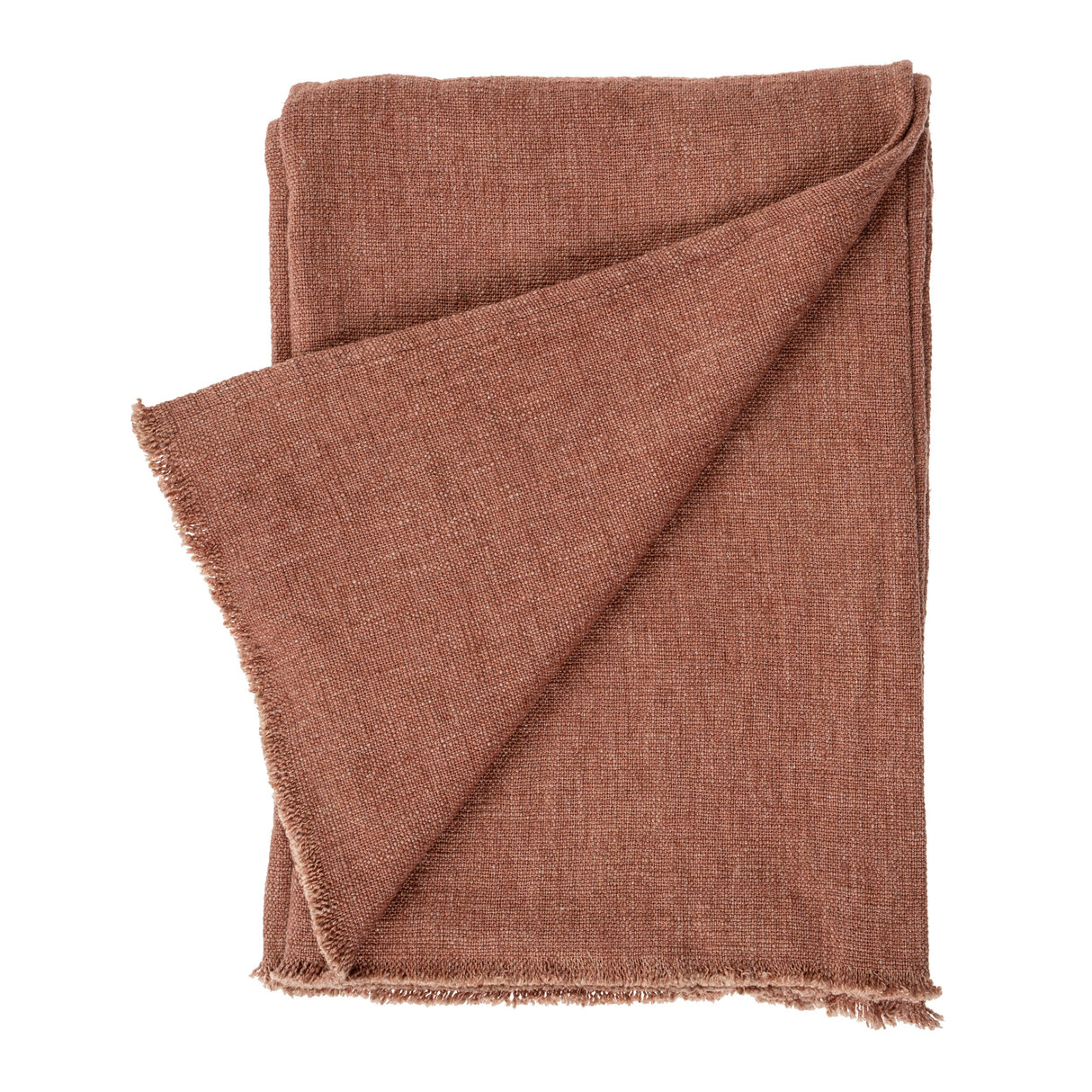 Selena Linen End of Bed Blanket, Brick, Set of 2 by Mercana at Eve Furniture