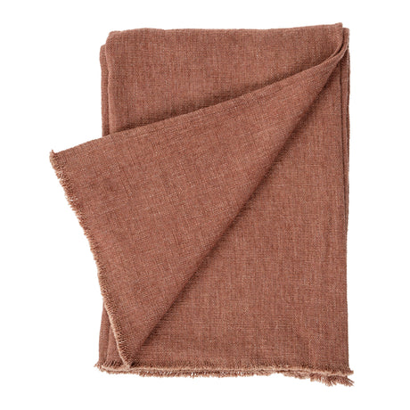 Selena Linen End of Bed Blanket, Brick, Set of 2 by Mercana at Eve Furniture