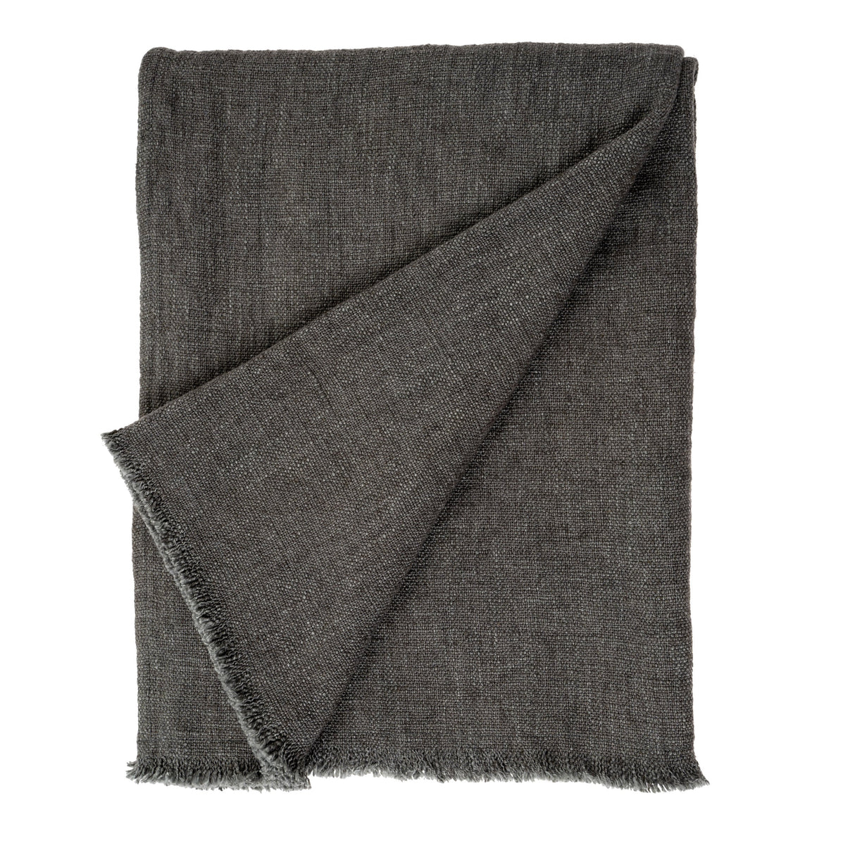 Selena Linen End of Bed Blanket, Dark Grey, Set of 2 by Mercana at Eve Furniture