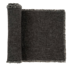 Selena Linen Table Runner Dark Grey, Set of 2 by Mercana at Eve Furniture